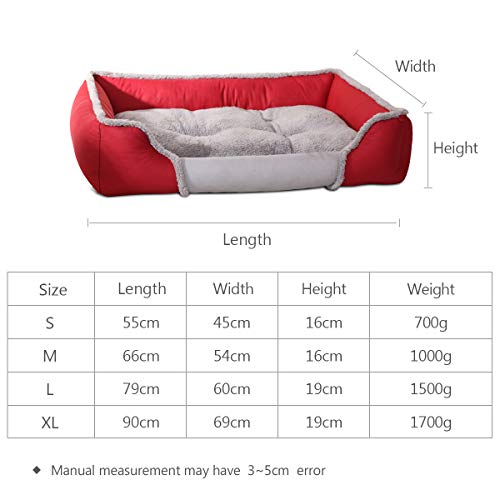 PETCUTE Cama para Perros Grandes Camas Perros Verano Lavable Calientes Cama para Mascotas con Forro de Felpa Cojín para Perros