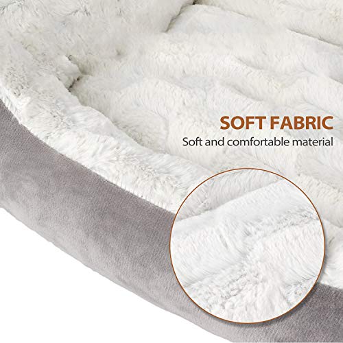 PETCUTE Cama Perro Mediano Cama Relajante Gatos Sofá para Perro Lavable Cama de Suave Gamuza para Perros y Gatos Pequeños(Caqui 56 * 46 * 17cm)