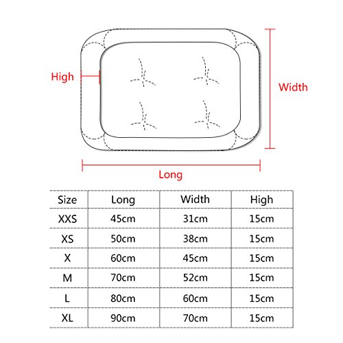 PETCUTE Camas para Perros medianos Cama de Perro Reforzada Cama Perro pequeño Lavable Colchón Cama para Gatos Cojín marrón