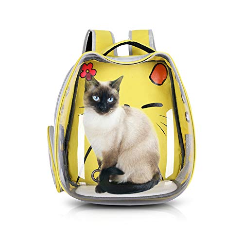 PETCUTE Mochila Perro Pequeños Bolsa para Transportar Gatos Transpirable Mochila Cápsula para Mascotas Viajes Senderismo Camping