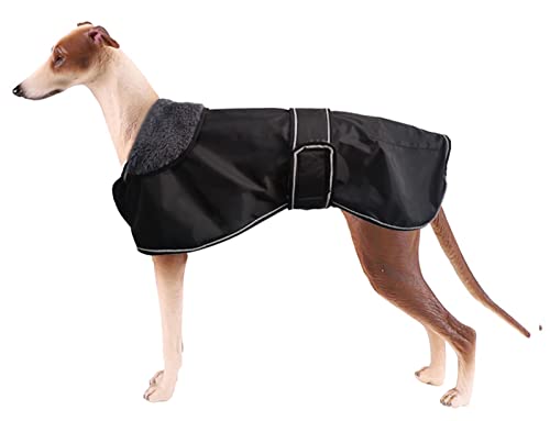 Pethiy Chaqueta Impermeable para Perros, Abrigo de Invierno para Perros con Forro de vellón cálido, Ropa para Perros al Aire Libre XS (Back Length 46CM / 18in) Negro