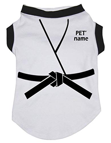 Petitebelle Camisa personalizada de Judo de algodón blanco para cachorro, ropa de perro (mediana), color blanco