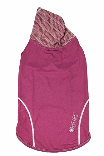 PetLife Active Pull-Rover Premium 4-Way Stretch Dos Tonos de Rendimiento sin Mangas Camiseta sin Mangas para Perro, Sudadera con Capucha, Extra Grande, Granate