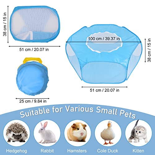 PETLOFT Parque para Mascotas Plegable, Malla para Mascotas Pequeña Transpirable Portátil, Interior Exterior Carpa Liviana Jaula para Juegos Valla para Patio con Bolsa de Transporte para Pequeña Animal