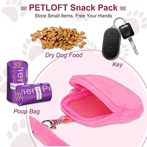 PETLOFT Rosa Arnés y Correa para Perros Pequeños, Suave Rosa Diamantes de Imitación Brillantes Sin-Tirar Arnés y Correa con Bolsa para Perros Pequeños, Productos para Mascotas (M, Rosa)