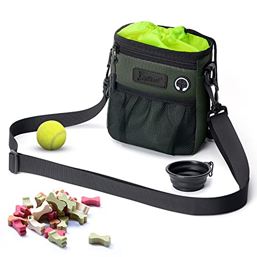 Petotw Bolsa Premios Perro, Bolsa para Entrenamiento Portátil, Bolsa de bocadillos para Perros,para el adiestramiento de Perros, 4 Formas De Usar, Negro