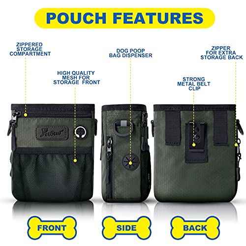 Petotw Bolsa Premios Perro, Bolsa para Entrenamiento Portátil, Bolsa de bocadillos para Perros,para el adiestramiento de Perros, 4 Formas De Usar, Negro