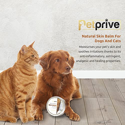 Petprive Balsamo Natural para La Piel De Perros Y Gatos - Hidrata Y Protege La Piel De Tu Mascota Y Calma Irritaciones Y Picores - Dermatitis Y Piel Seca - Certificado Bio, Natural Y Vegano - 50 Ml