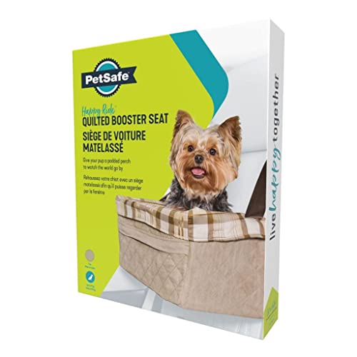 PetSafe Asiento de Seguridad para Perros Happy Ride - Hasta 8.1 kg - Para Diferentes Tipos de Vehículos - Correa Ajustable - Forro Acolchado Resistente, Lavable a Máquina - Marrón claro