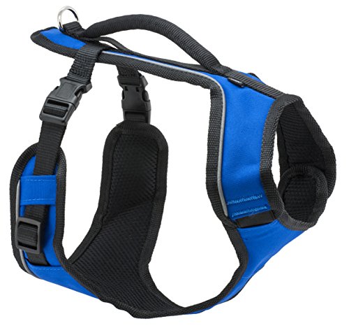 PetSafe EasySport - Arnés para Perros Acolchado Ajustable con Asa de Control y Cinta Reflectante - Talla L Grande - Azul