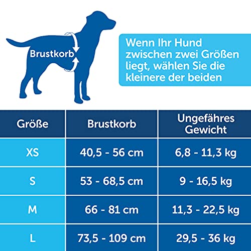 PetSafe EasySport - Arnés para Perros Acolchado Ajustable con Asa de Control y Cinta Reflectante - Talla L Grande - Azul