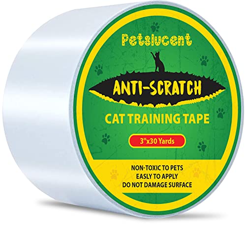 Petslucent Cinta Adhesiva disuasiva antiarañazos del Gato, Cinta Protectora de los Muebles del Gato Anti-rasguño, Guardias de Doble Cara para la Alfombra, sofá, sofá, Puerta (Verde 7.5cm x 27.5m)