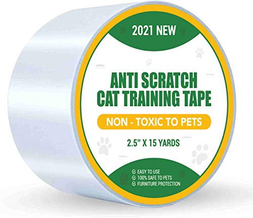 Petslucent Cinta de Entrenamiento Anti Arañazos para Gatos, Protector de Muebles Gatos, Protección Antirrayas, Protectores de Doble Cara para Alfombra, Sofá, Puerta (7.5cmx18.2m)