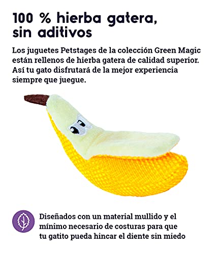 Petstages Dental Banana - Juguete para morder para gatos - Con hierba gatera