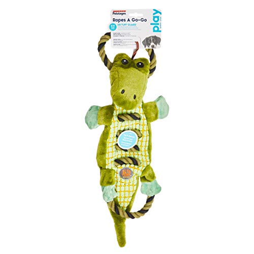 Petstages Ropes-A-Go-Go - Juguete de peluche interactivo con sonido - Para perros - Cocodrilo