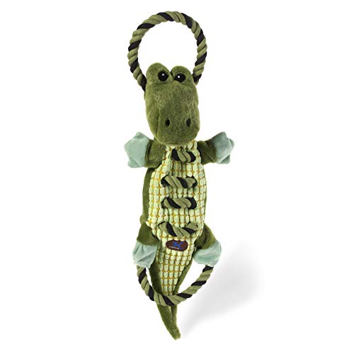 Petstages Ropes-A-Go-Go - Juguete de peluche interactivo con sonido - Para perros - Cocodrilo