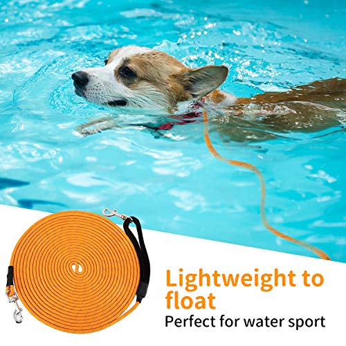 PETTOM Correa de Perro Cordón para Perros 5m 10m 15m Cordón de Cuerda de Entrenamiento Reflectante Cordón de Nailon-Naranja