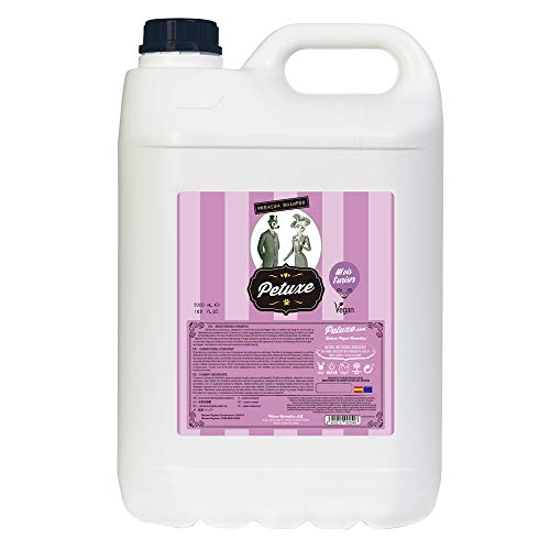 Petuxe Champú Vegano hidratante. Champú Vegano Perros. Champú Mascotas. Mantos Largos y Lisos. Poder lavante, hidratante y vitalizante. Brillo y suavidad (5000 ml)