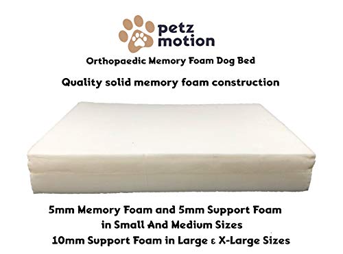 Petzmotion Colchón ortopédico de Espuma viscoelástica para Perro, Forro Impermeable, Funda Lavable, Ideal para Artritis de Mascotas, displasia de Cadera, etc.