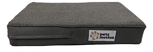 Petzmotion Colchón ortopédico de Espuma viscoelástica para Perro, Forro Impermeable, Funda Lavable, Ideal para Artritis de Mascotas, displasia de Cadera, etc.