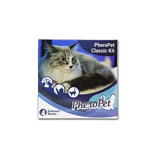 PheroPet Classic – Tranquilizante Gatos - Difusor de feromonas para Gatos – Acaba con Malos hábitos con Este Relajante para Gatos Natural – Anti arañazos para Gatos - (Difusor + Recambio 48ml)