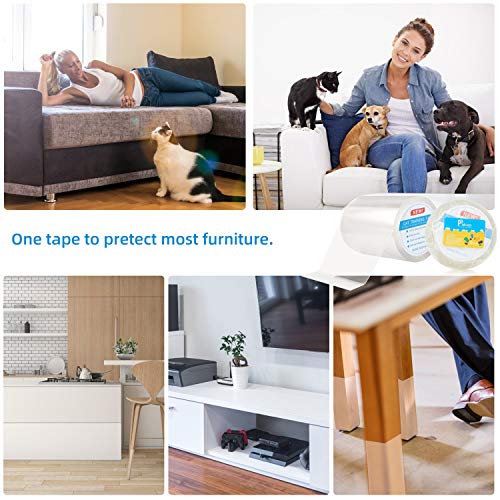 Pidsen Protector de Muebles Gatos, 15X1000 CM Nano Cinta Adhesiva Anti Arañazos para Gatos,Transparente Autoadhesivas de Gato Protector para Gatos y Perro,Protector de sofá para Detener