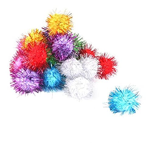 Pinicecore Erizo De La Bola De Gatos De Colores Brillantes del Brillo De Oropel Pompom Bolas Gato Bolas De Juguete Pequeño Gato Bola Juguetes