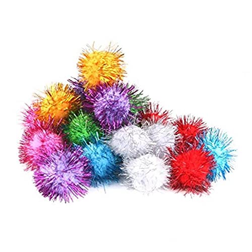 Pinicecore Erizo De La Bola De Gatos De Colores Brillantes del Brillo De Oropel Pompom Bolas Gato Bolas De Juguete Pequeño Gato Bola Juguetes