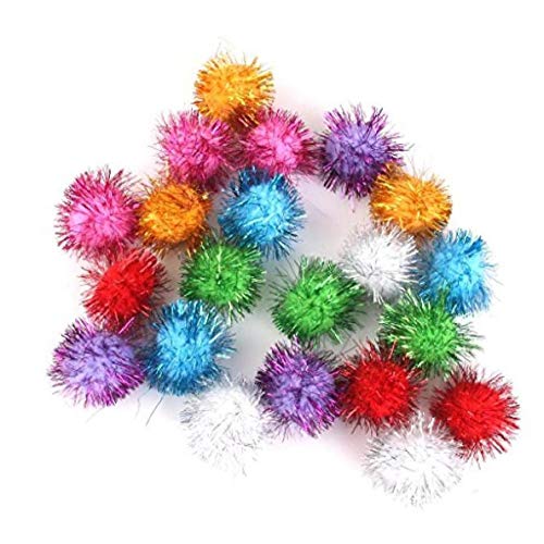 Pinicecore Erizo De La Bola De Gatos De Colores Brillantes del Brillo De Oropel Pompom Bolas Gato Bolas De Juguete Pequeño Gato Bola Juguetes