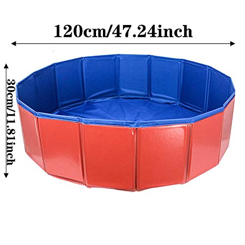 Piscina de remo plegable de PVC para mascotas y niños, bañera grande y resistente para perros Piscina SPA para gatos, pozos de bolas Suministros para cubos de mascotas,120x30cm