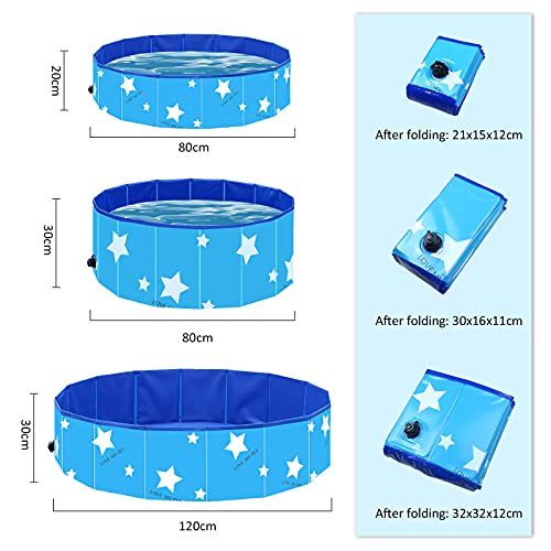 Piscina Plegable para Perros Grandes Y PequeñOs Piscina PortáTil Mascotas para NiñOs Piscina para NiñOs PláStico Duro para Perros Piscinas Plegables para Perros Y NiñOs,Rosado,120 * 30cm