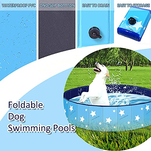 Piscina Plegable para Perros Grandes Y PequeñOs Piscina PortáTil Mascotas para NiñOs Piscina para NiñOs PláStico Duro para Perros Piscinas Plegables para Perros Y NiñOs,Rosado,120 * 30cm