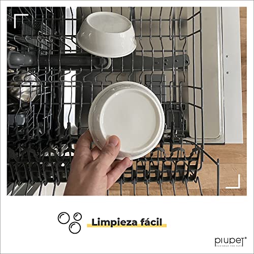 PiuPet® Bol para Gatos - Bol de Comida para Gatos con un Elegante Marco de bambú - Bol para Gatos y Perros pequeños - Estación de alimentación elevada para