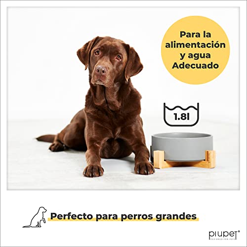 PiuPet® Plato para Perros Grandes - Comedero de cerámica Grande - Comedero y Bebedero de 1,8l para Perros Grandes - Comederos, bebederos y Accesorios para Perros