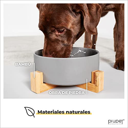 PiuPet® Plato para Perros Grandes - Comedero de cerámica Grande - Comedero y Bebedero de 1,8l para Perros Grandes - Comederos, bebederos y Accesorios para Perros