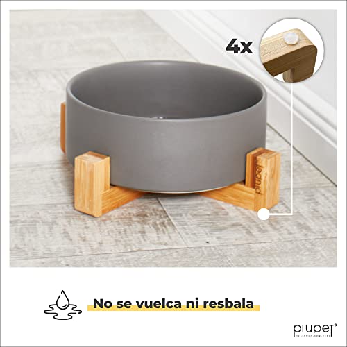 PiuPet® Plato para Perros Grandes - Comedero de cerámica Grande - Comedero y Bebedero de 1,8l para Perros Grandes - Comederos, bebederos y Accesorios para Perros