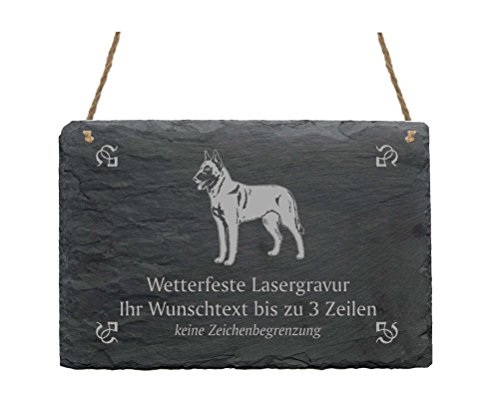 Pizarra « Malinois » su texto + Diseño – 22 x 16 cm – cartel con perro