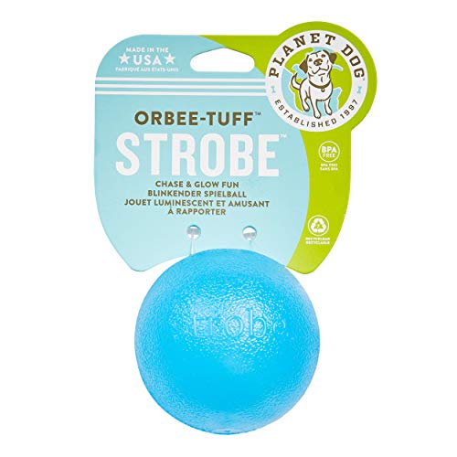 Planet Dog Orbee-Tuff Strobe - Pelota para perros - Con LED - Azul