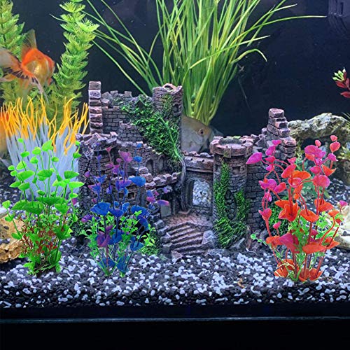 Plantas Planta De Acuario,QSXX 3 Piezas Plantas de Acuario Artificialmente Elegante y Hermosa Plantas De Plástico Para Decoración De Acuarios Para Pecera,Decoración Del Hogar Acuario Artificial