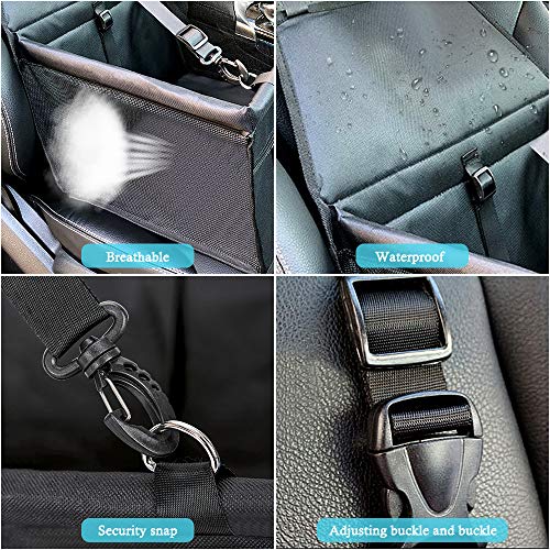 Plartree Asiento del Coche para Mascotas,con Cinturón de Seguridad Asiento para Mascotas Plegable,Lavable e Impermeable,Adecuado para Asientos de Automóvil para Mascotas Pequeñas y Medianas