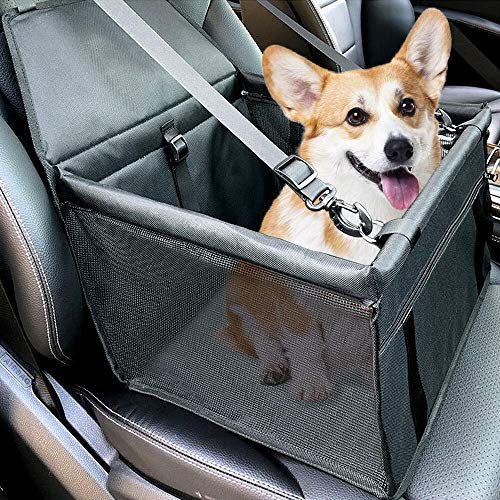 Plartree Asiento del Coche para Mascotas,con Cinturón de Seguridad Asiento para Mascotas Plegable,Lavable e Impermeable,Adecuado para Asientos de Automóvil para Mascotas Pequeñas y Medianas