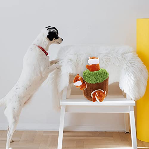 POPETPOP 1 Juego de Juguetes de Peluche de Perro Ardilla Ocultar Una Ardilla de Peluche de Juguete de Perro de Juguete Interactivo Ocultar Y Buscar Ardilla Rompecabezas de Juguete Durable