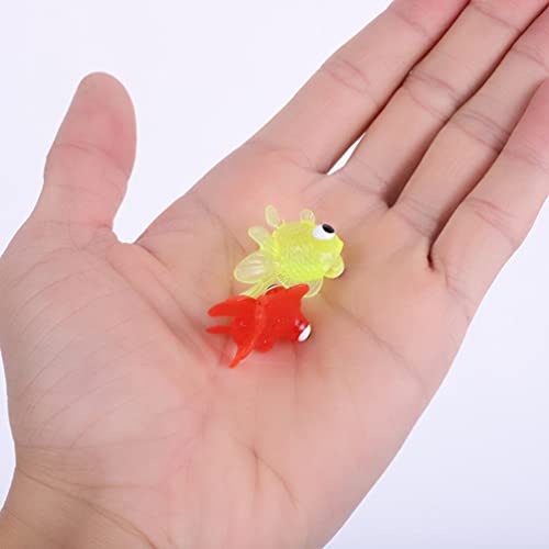 POPETPOP 40 Unids Adorno de Peces Artificiales Movimiento Flotante Floating Goldfish Fake Fish Lifelike Models Models Decoraciones para Los Estanques del Acuario del Tanque de Peces Color