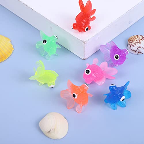 POPETPOP 40 Unids Adorno de Peces Artificiales Movimiento Flotante Floating Goldfish Fake Fish Lifelike Models Models Decoraciones para Los Estanques del Acuario del Tanque de Peces Color