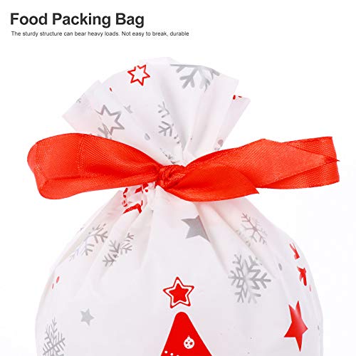 POPETPOP 50pcs Tema navideño Cajas de Almacenamiento de Dulces Bolsas de Lazo de Embalaje de Regalo de Dibujos Animados Favor de Fiesta de Navidad para niños