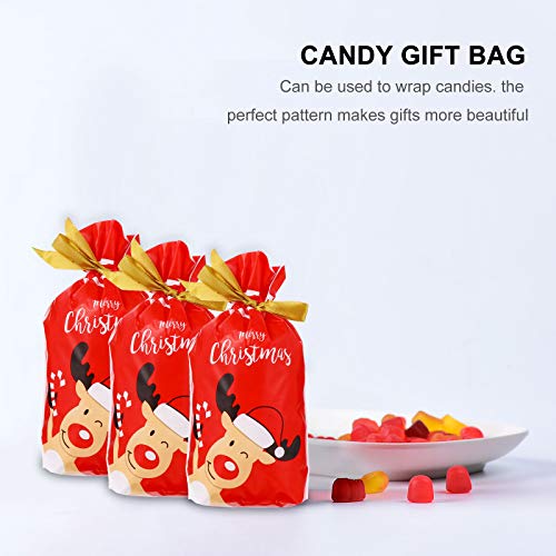 POPETPOP 50pcs Tema navideño Cajas de Almacenamiento de Dulces Bolsas de Lazo de Embalaje de Regalo de Dibujos Animados Juguete de Navidad para niños