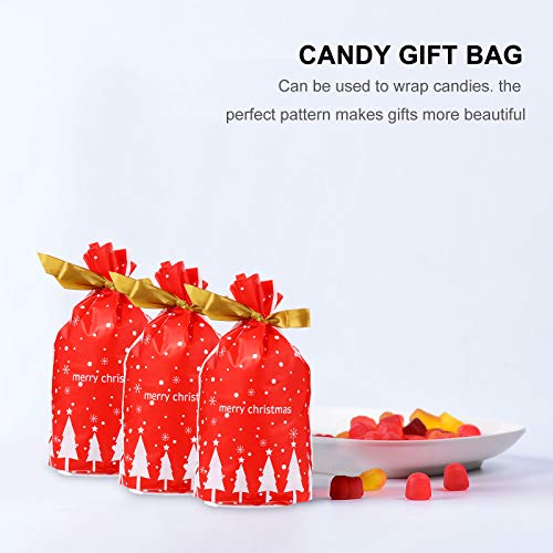 POPETPOP 50pcs Tema navideño Cajas de Almacenamiento de Dulces Bolsas de Lazo de Embalaje de Regalo de Dibujos Animados Juguetes navideños para niños