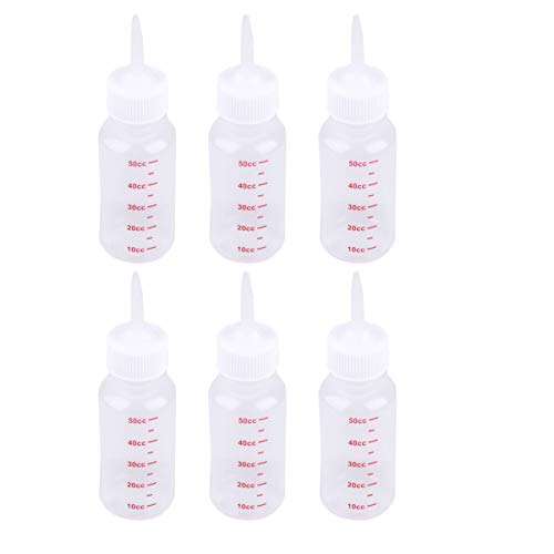 POPETPOP 6Pcs 50Ml Biberón de Lactancia para Mascotas - Biberón Puntiagudo Seguro para Perros Gato Botella de Leche para Animales Pequeños/Gatos/Perros/Cachorros/Gatitos