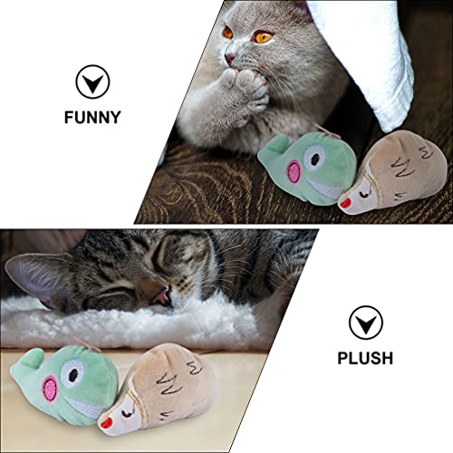 POPETPOP 8 Piezas Gato Catnip Peluche Animal de Peluche Rata Pez Mordedura Masticar Muñecas Gato Ratón Juguete Gatito Morder Juguete Chirriante para Perro Gato Mascota Suministros Estilo