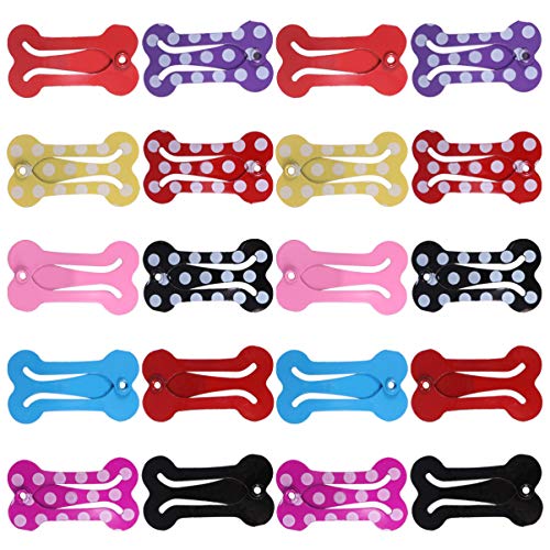 POPETPOP Barrettes para Perros-20 Pinzas para El Pelo de Moda con Forma de Hueso Encantador Horquilla para El Pelo con Cola de Caballo Accesorios para Decoración de Mascotas para Fiesta